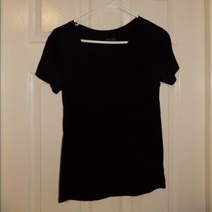 Black Short Sleeve V-Neck